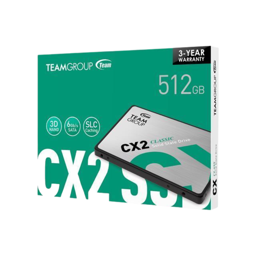 TeamGroup CX2 2.5" 512GB SATA III 3D NAND Internal Solid State Drive (SSD) 4