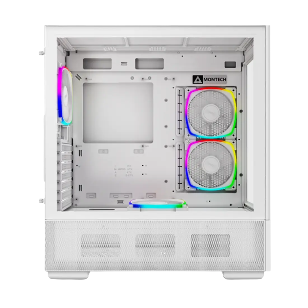 Montech Sky Two Mid Tower ATX Case | 4 ARGB Fans (White) 2
