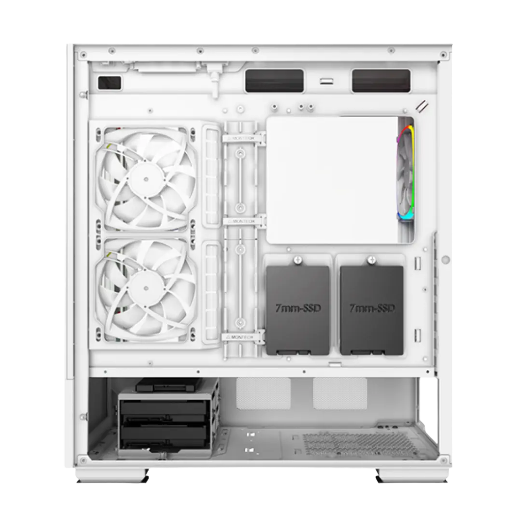 Montech Sky Two Mid Tower ATX Case | 4 ARGB Fans (White) 3