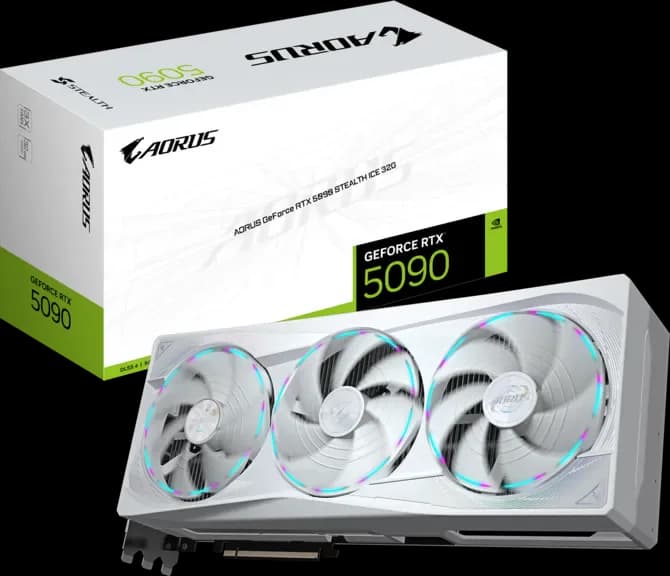 GIGABYTE AORUS GEFORCE RTX 5090 STEALTH ICE 32GB GRAPHICS CARD