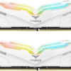 16GB (2x8GB) TEAM GROUP T-FORCE NIGHT HAWK RGB 3600MHz - WHITE