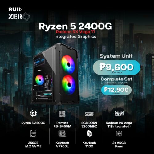 Ryzen 5 2400G +8GB RAM System Unit / Complete Set