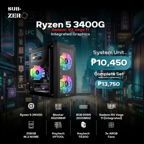 Ryzen 5 3400G +8GB RAM System Unit / Complete Set