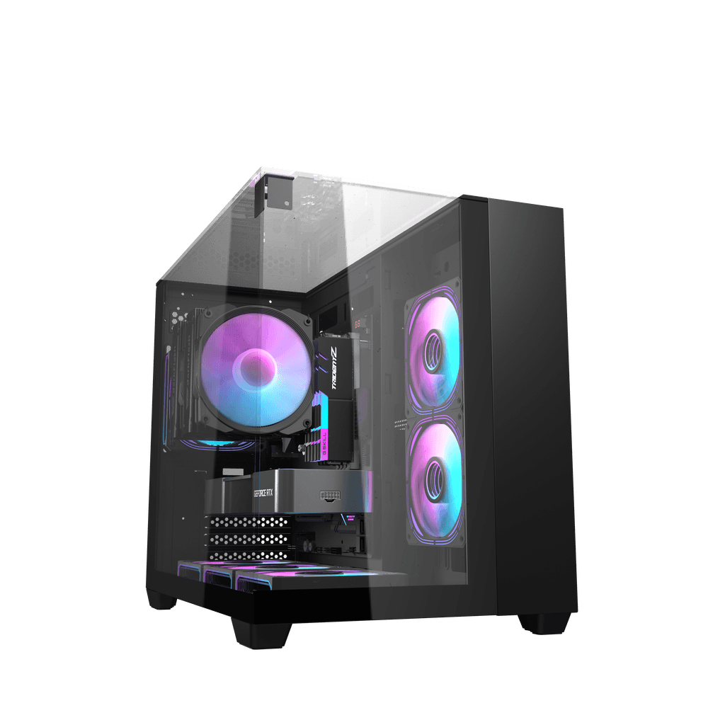 DarkFlash TH285M M-ATX Dual Chamber Case (Black) 2
