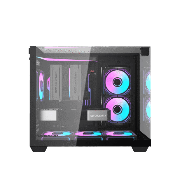 DarkFlash TH285M M-ATX Dual Chamber Case (Black)