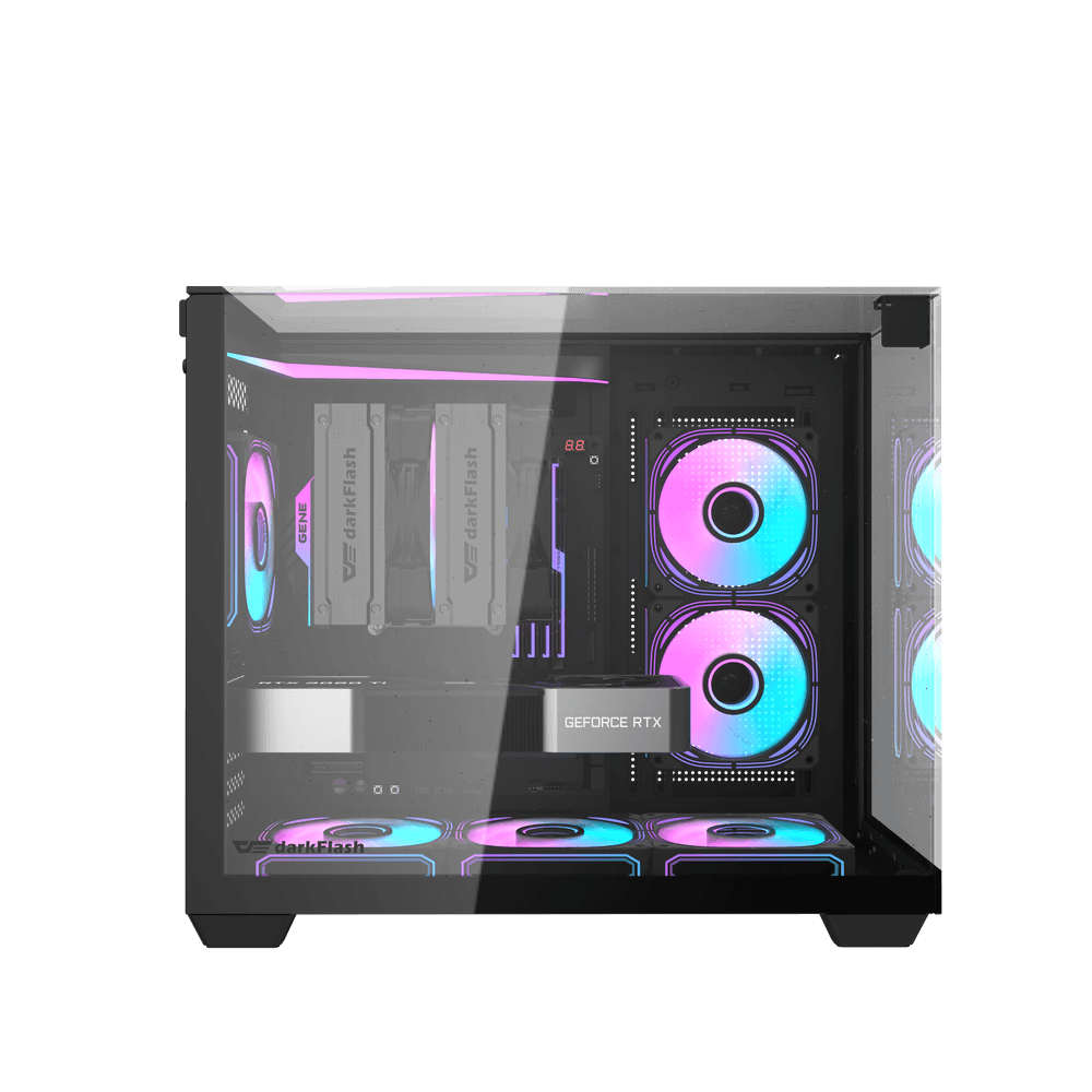 DarkFlash TH285M M-ATX Dual Chamber Case (Black) 3