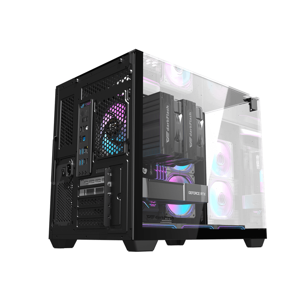 DarkFlash TH285M M-ATX Dual Chamber Case (Black) 4