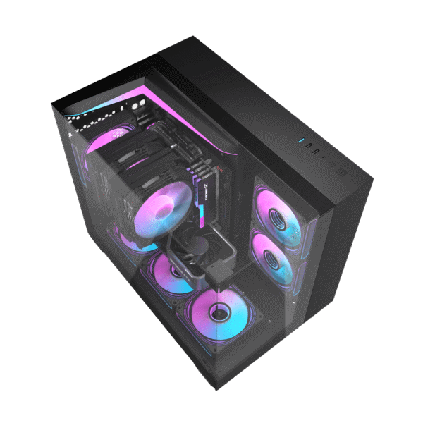 DarkFlash TH285M M-ATX Dual Chamber Case (Black)