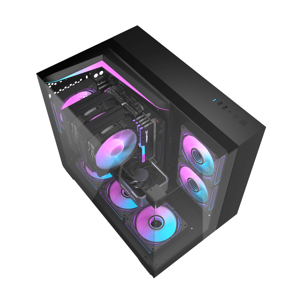 DarkFlash TH285M M-ATX Dual Chamber Case (Black) 5