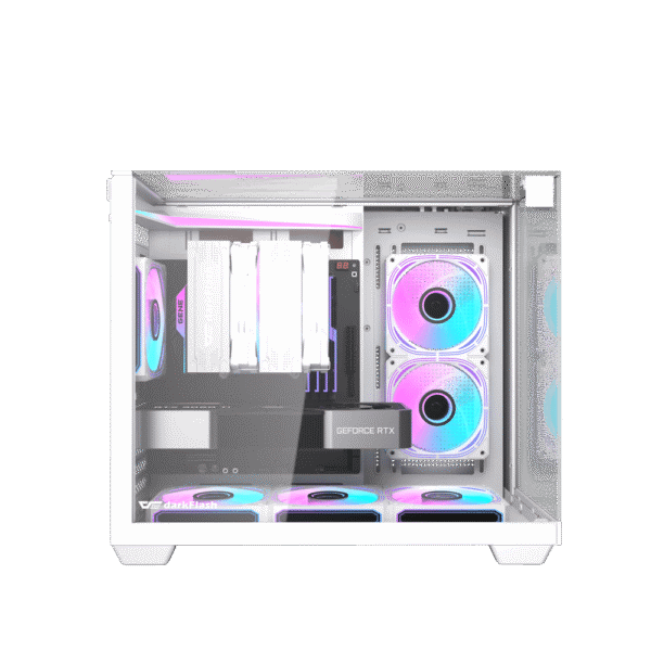 DarkFlash TH285M M-ATX Dual Chamber Case (White)