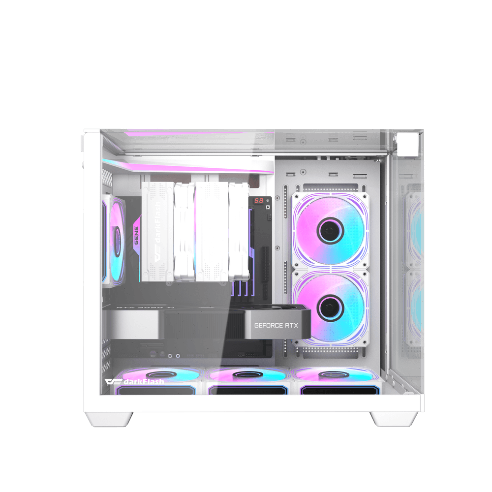 DarkFlash TH285M M-ATX Dual Chamber Case (White) 2