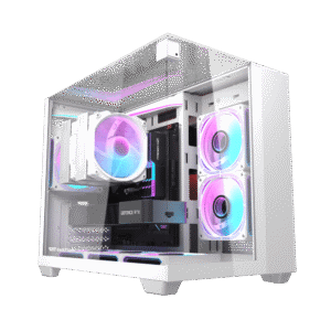 DarkFlash TH285M M-ATX Dual Chamber Case (White)