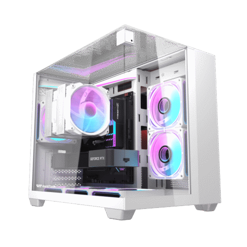 DarkFlash TH285M M-ATX Dual Chamber Case (White)