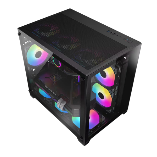 Keytech Robin Mini Dual Chamber MATX Case (Black)