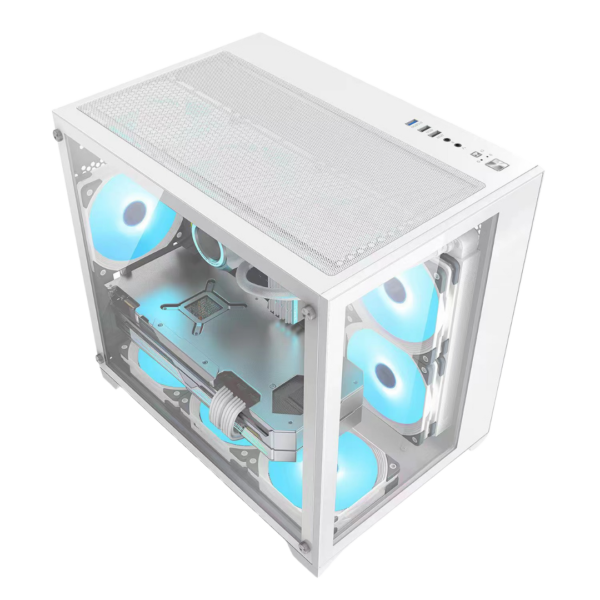 Keytech Robin Mini Dual Chamber MATX Case (White)