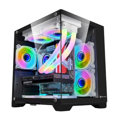 Keytech Robin Quad  Dual Chamber MATX Case (Black)