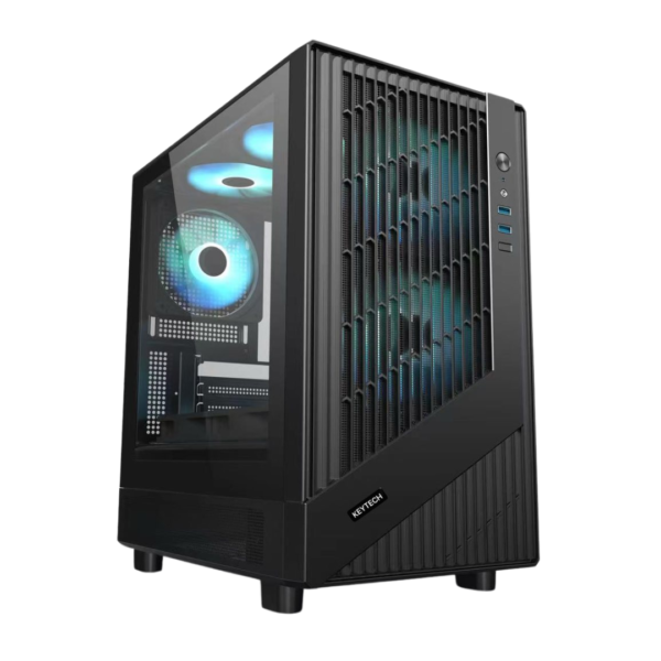 Keytech-T5000-Black Keytech T5000 MATX Case (Black)