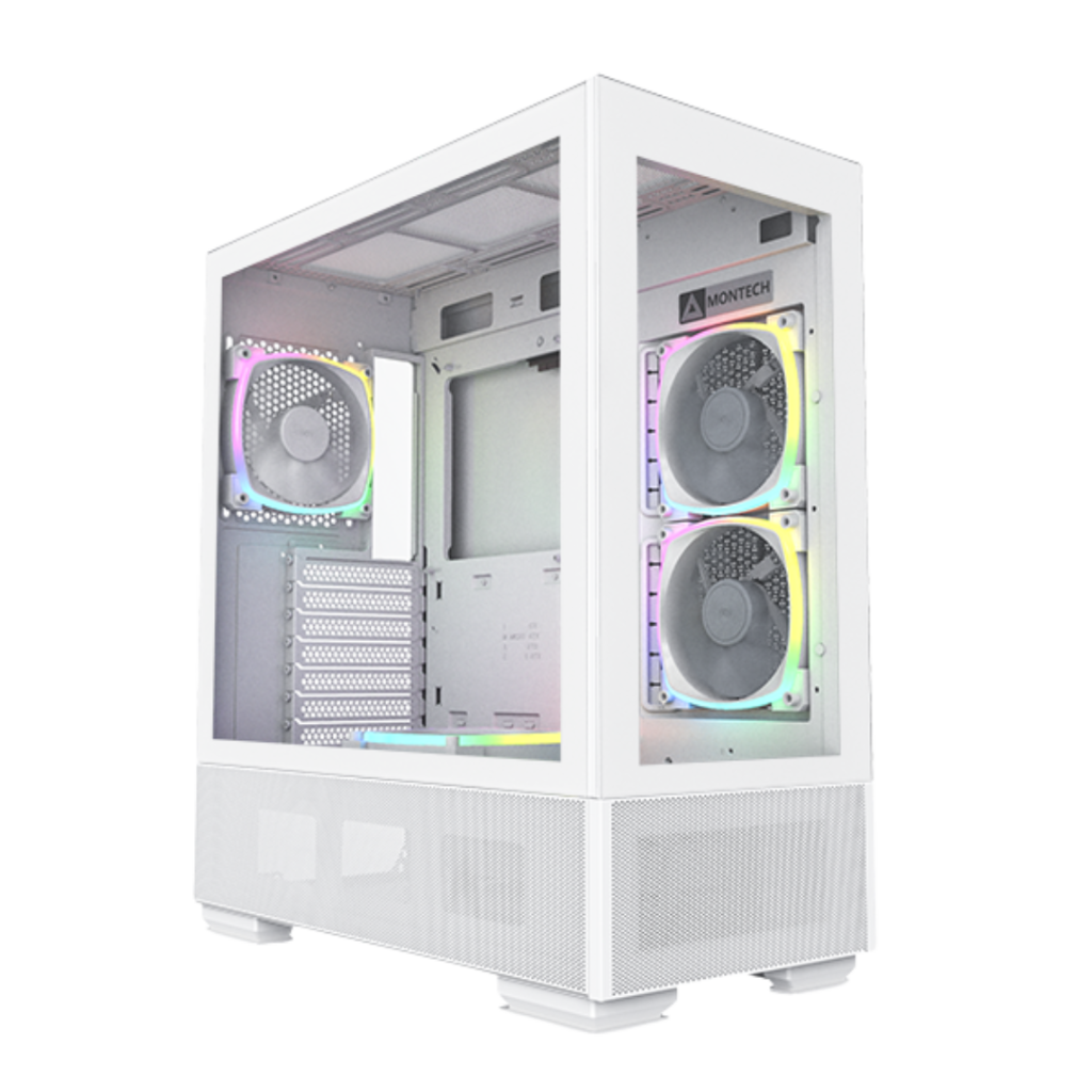 Montech Sky Two Mid Tower ATX Case | 4 ARGB Fans (White)