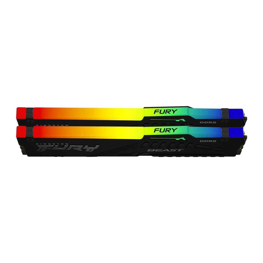 Kingston Fury RGB 32GB (16GBx2) 5200MHz DDR5 Desktop Memory Kit - Black  (KF552C40BBAK2-32) 3