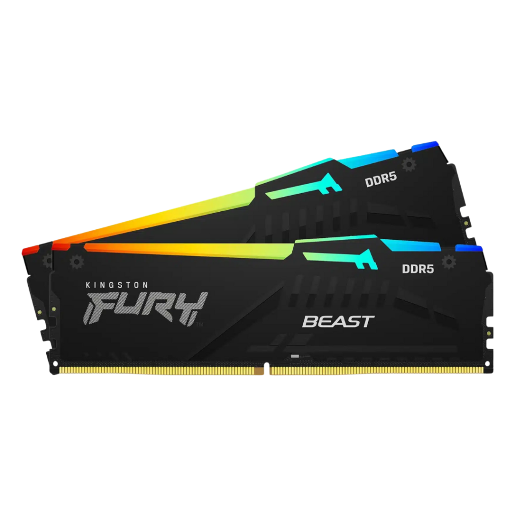 Kingston Fury RGB 32GB (16GBx2) 5200MHz DDR5 Desktop Memory Kit – Black  (KF552C40BBAK2-32)