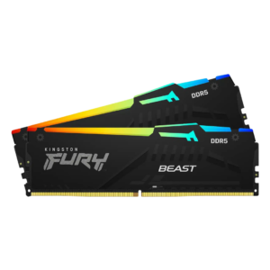 Kingston Fury RGB 32GB (16GBx2) 5200MHz DDR5 Desktop Memory Kit - Black  (KF552C40BBAK2-32)