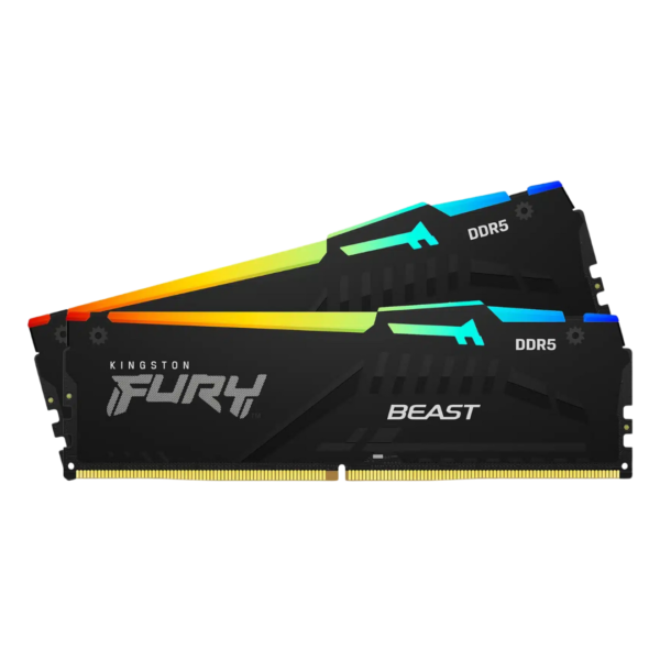 32GB-Kingston-Fury-Beast-RGB-DDR5-3 Kingston Fury RGB 32GB (16GBx2) 5200MHz DDR5 XMP RAM (KF552C40BBAK2-32)