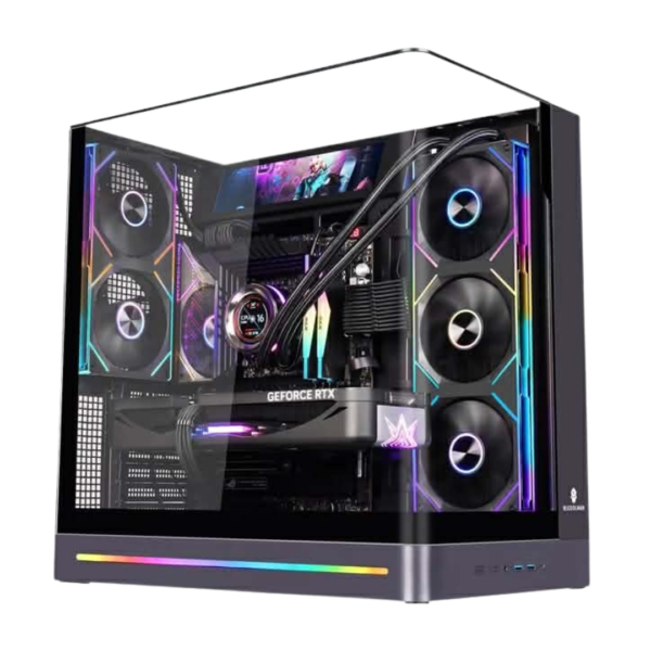 WJCoolman-WJPlus-ATX-PC-Case-With-Screen-Black WJCoolman WJPlus Seaview Room ATX PC Case with Screen Display (Black)