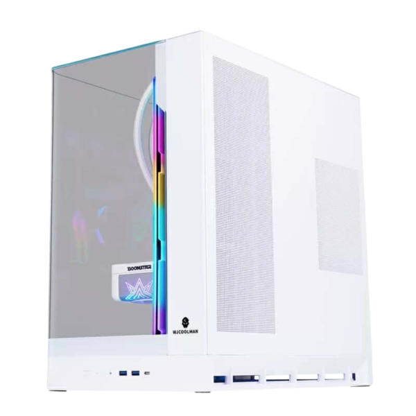 WJCoolman-WJPlus-ATX-PC-Case-With-Screen-White-1 WJCoolman WJPlus Seaview Room ATX PC Case with Screen Display (White)