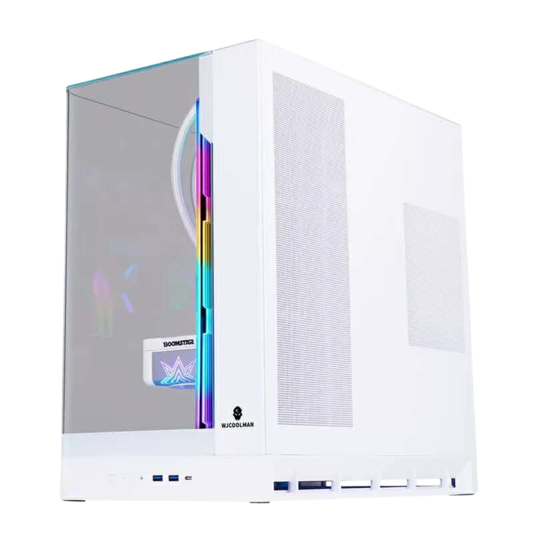 WJCoolman WJPlus Seaview Room ATX PC Case with Screen Display (White) 2