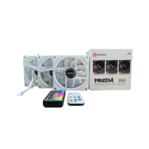 Keytech Prism ARGB 3-in-1 w/ Fan Hub + Remote (White)