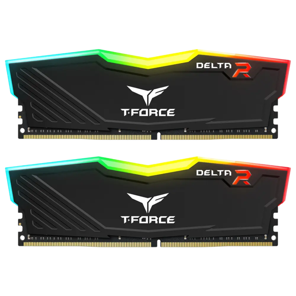 TeamGroup T-Force Delta RGB 16GB (2x8GB) 3200MHz DDR4 Desktop Memory Kit – Black