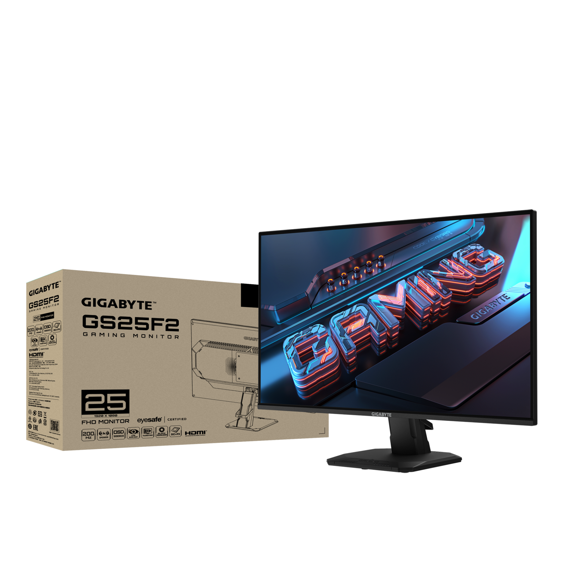 Gigabyte GS25F2 25" FHD 200Hz 1ms GTG SS IPS Gaming Monitor 4